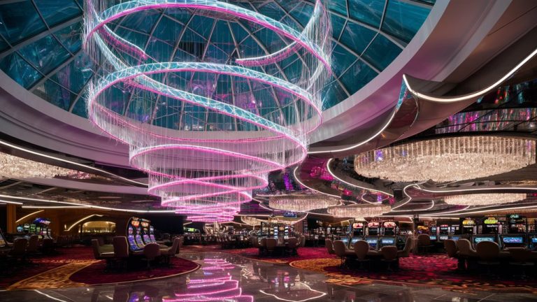 electrifying casino feathered lighting