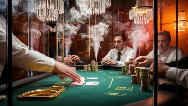 gambling house with smoke