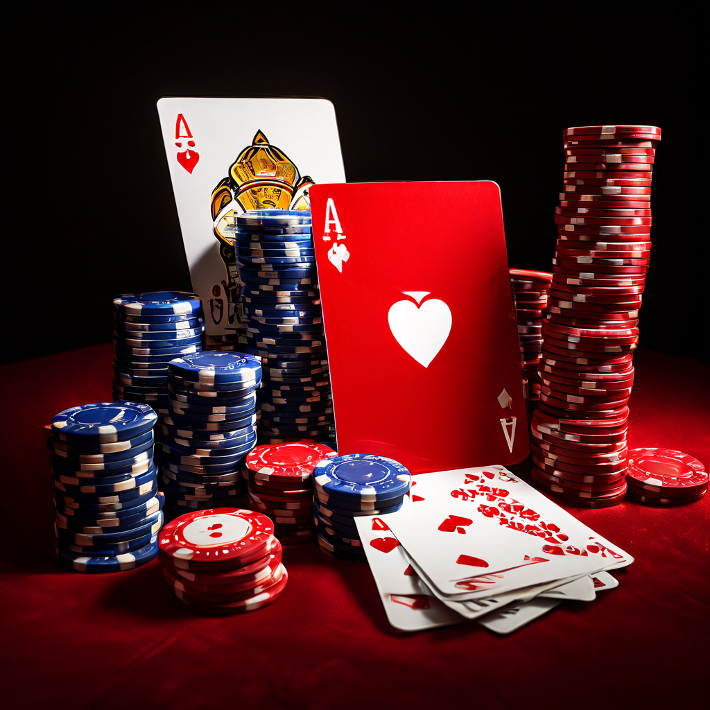 빨간 금지 표시가 그려진 유튜브 정책 문서 위에 카드, 주사위, 카지노 칩 그림이 놓여 있다.